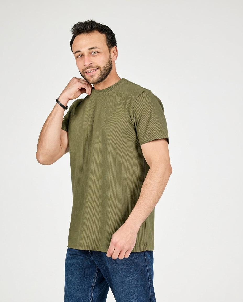 Men Pattern Half Sleeves T-shirt