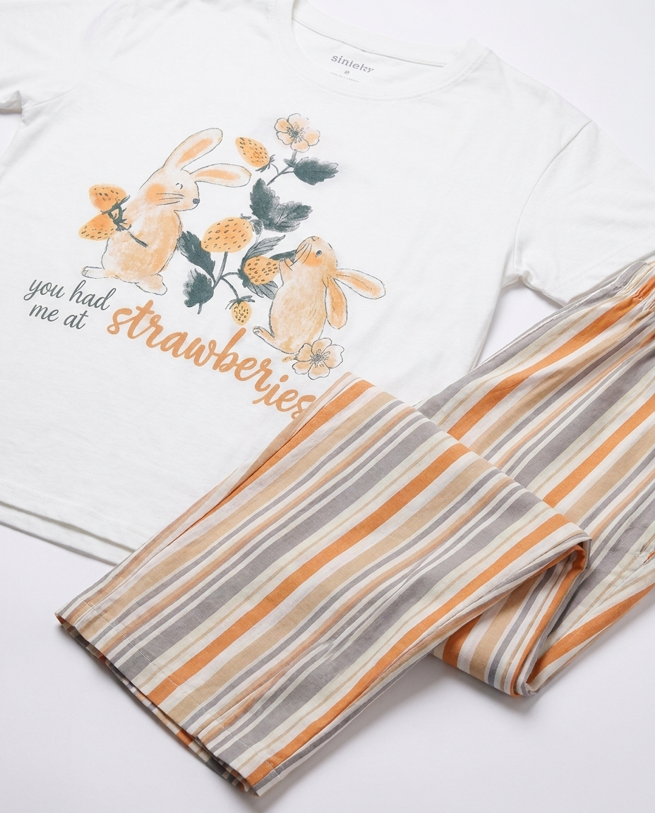 Women Printed Half Sleeves Pyjama W/pant