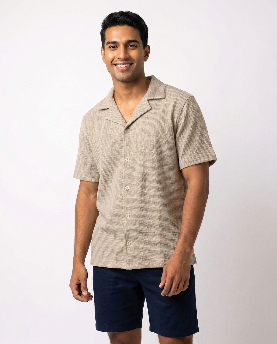 Men Half Sleeves Pattren Casual Shirt