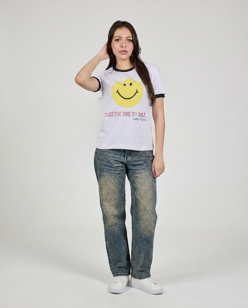 Women Stripped Half Sleeves T-shirt