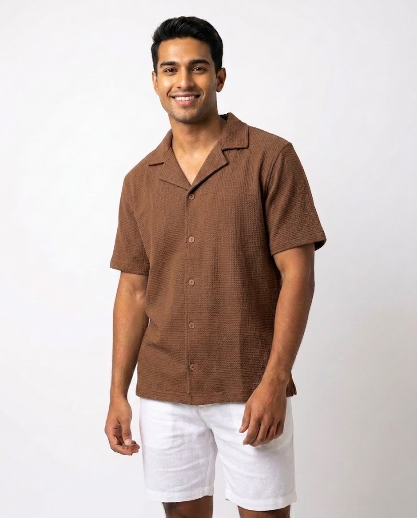 Men Half Sleeves Pattren Casual Shirt