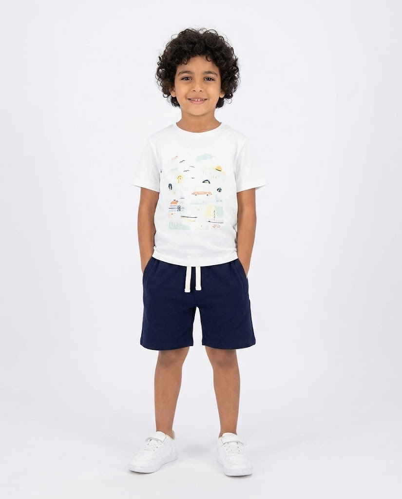 Boys Plain Summer Melton Short