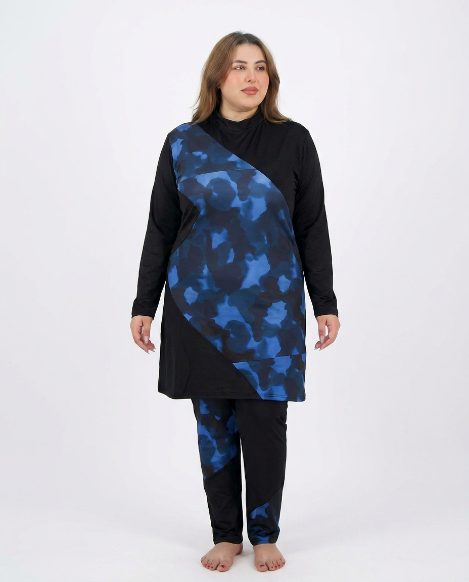 Big Size Azure Oasis Burkini Set