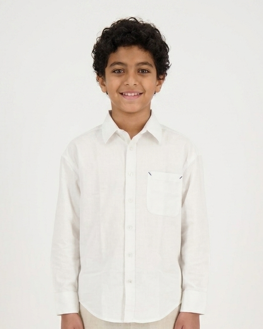 Boys Plain Casual Long Sleeves Shirt