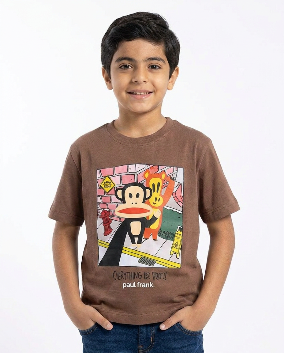 Boys Printed Paul Frank Half Sleeves T-shirt
