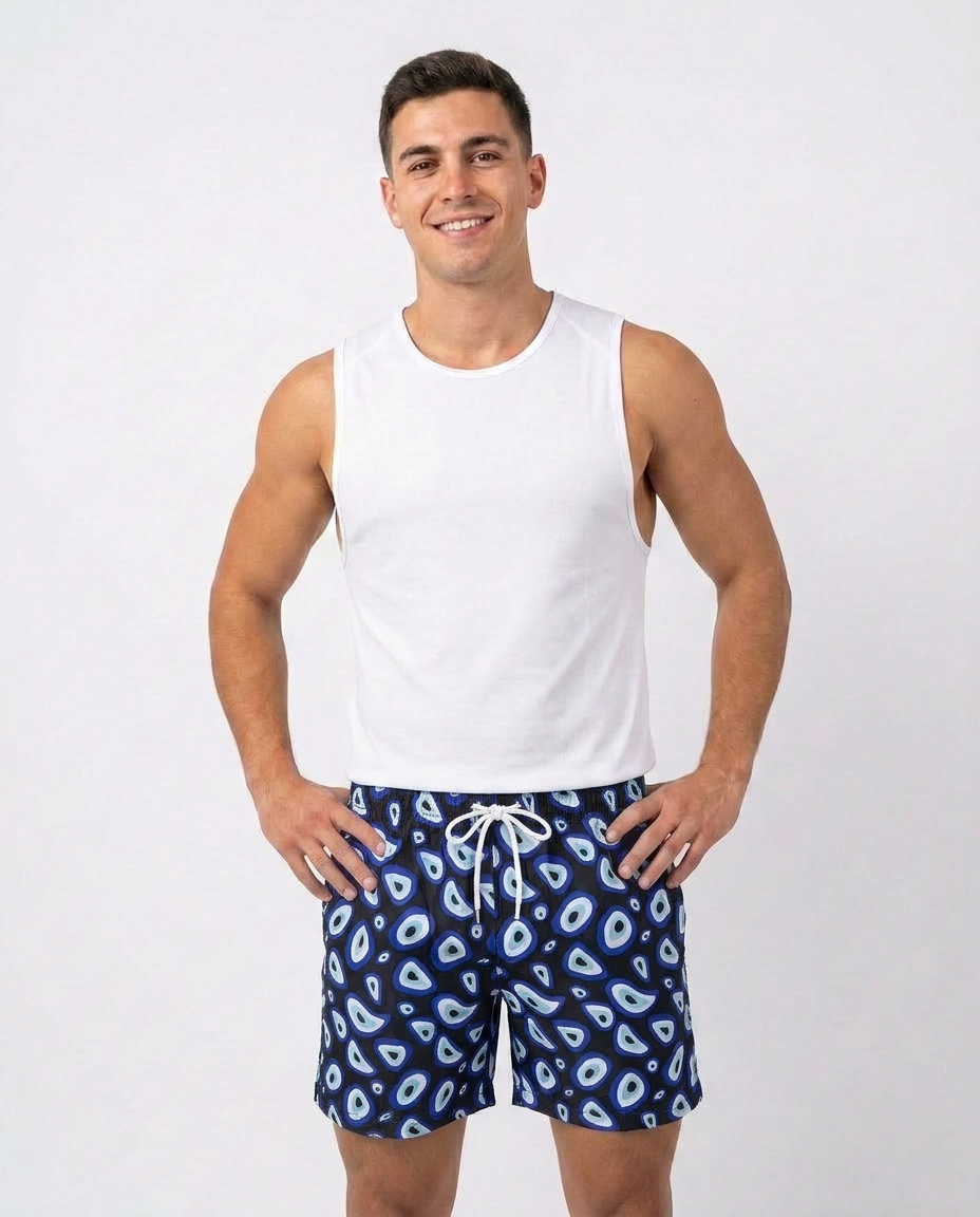 Men’s printed waterproof swim shorts
