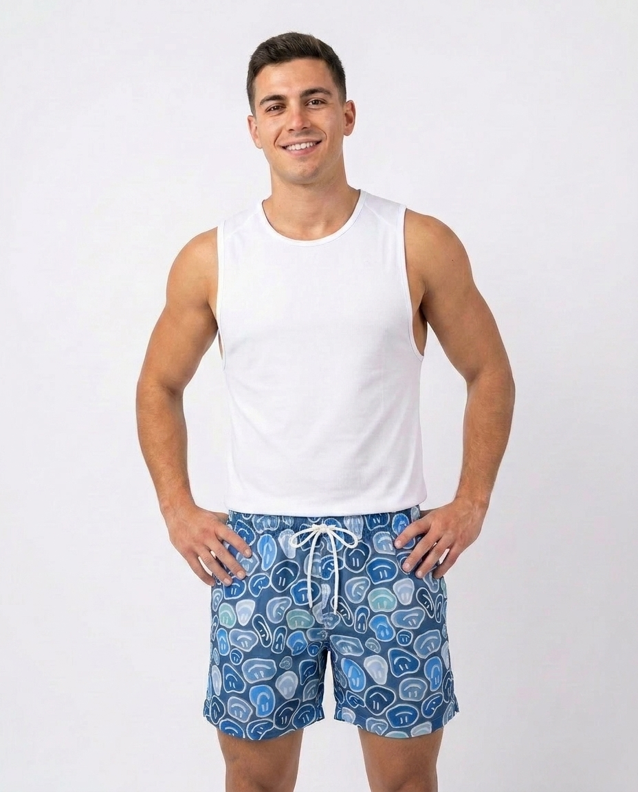 Men’s printed waterproof swim shorts