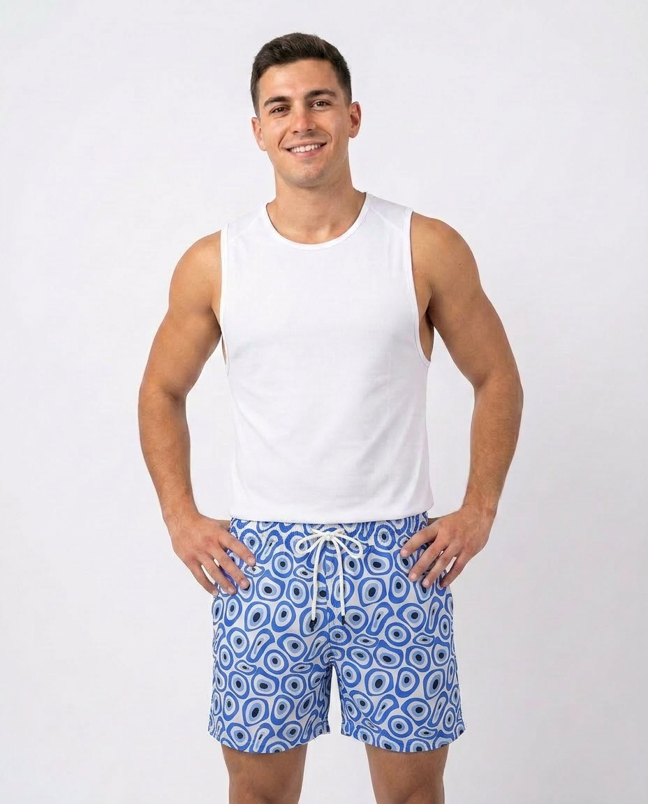 Men’s printed waterproof swim shorts