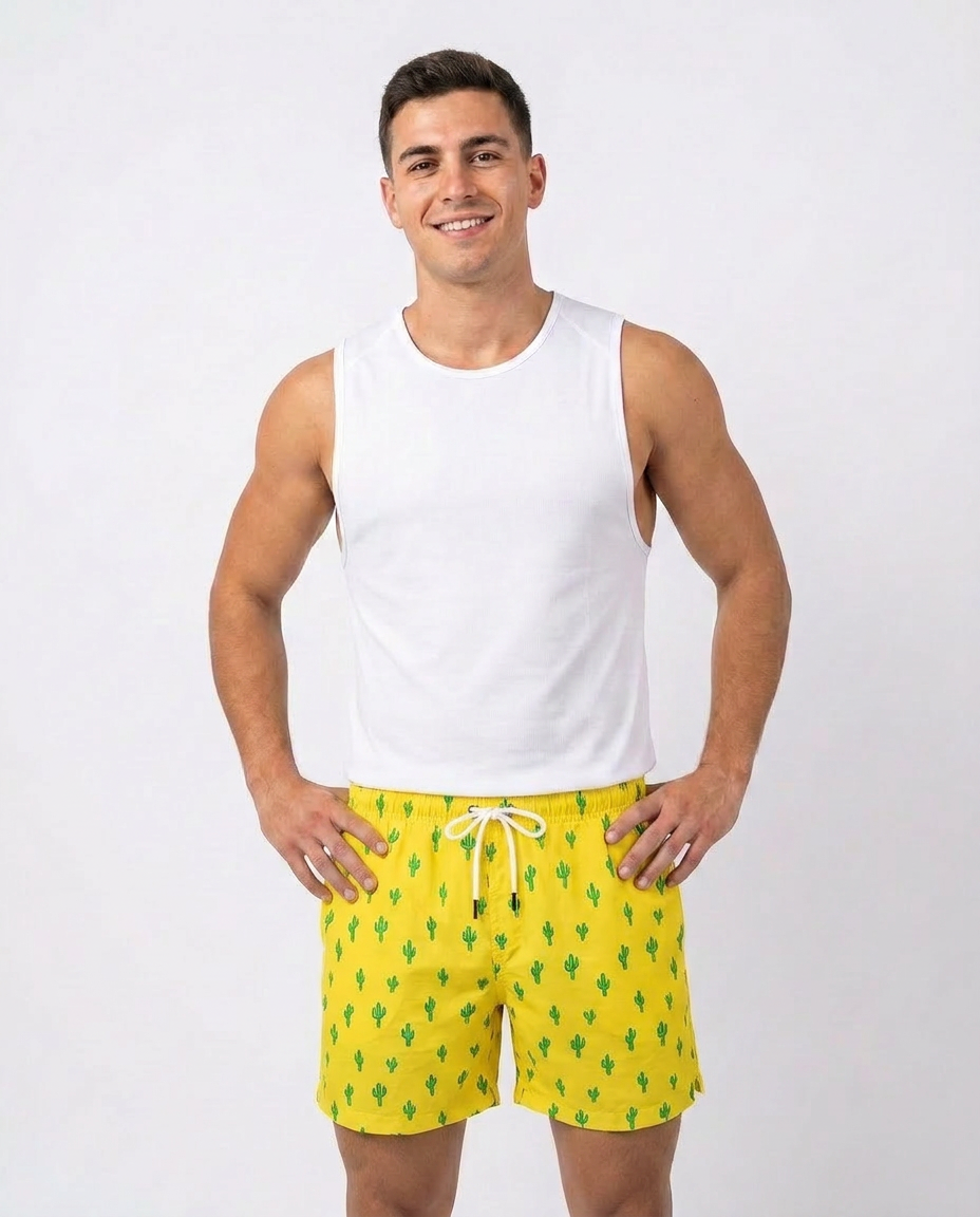 Men’s printed waterproof swim shorts