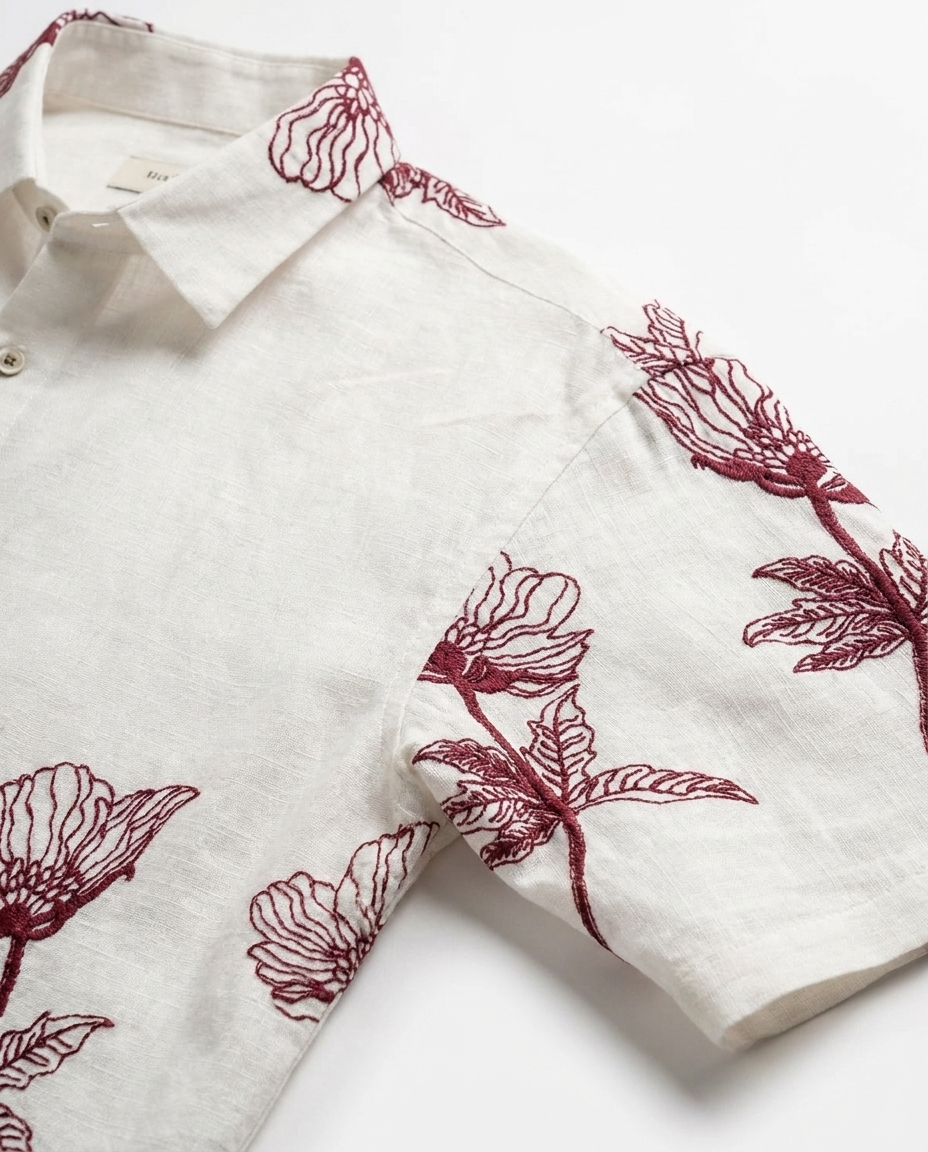 Men Embroidered Half Sleeves Shirt