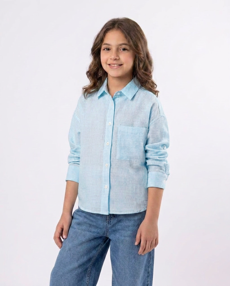 Girls Stripped Long Sleeves Blouse