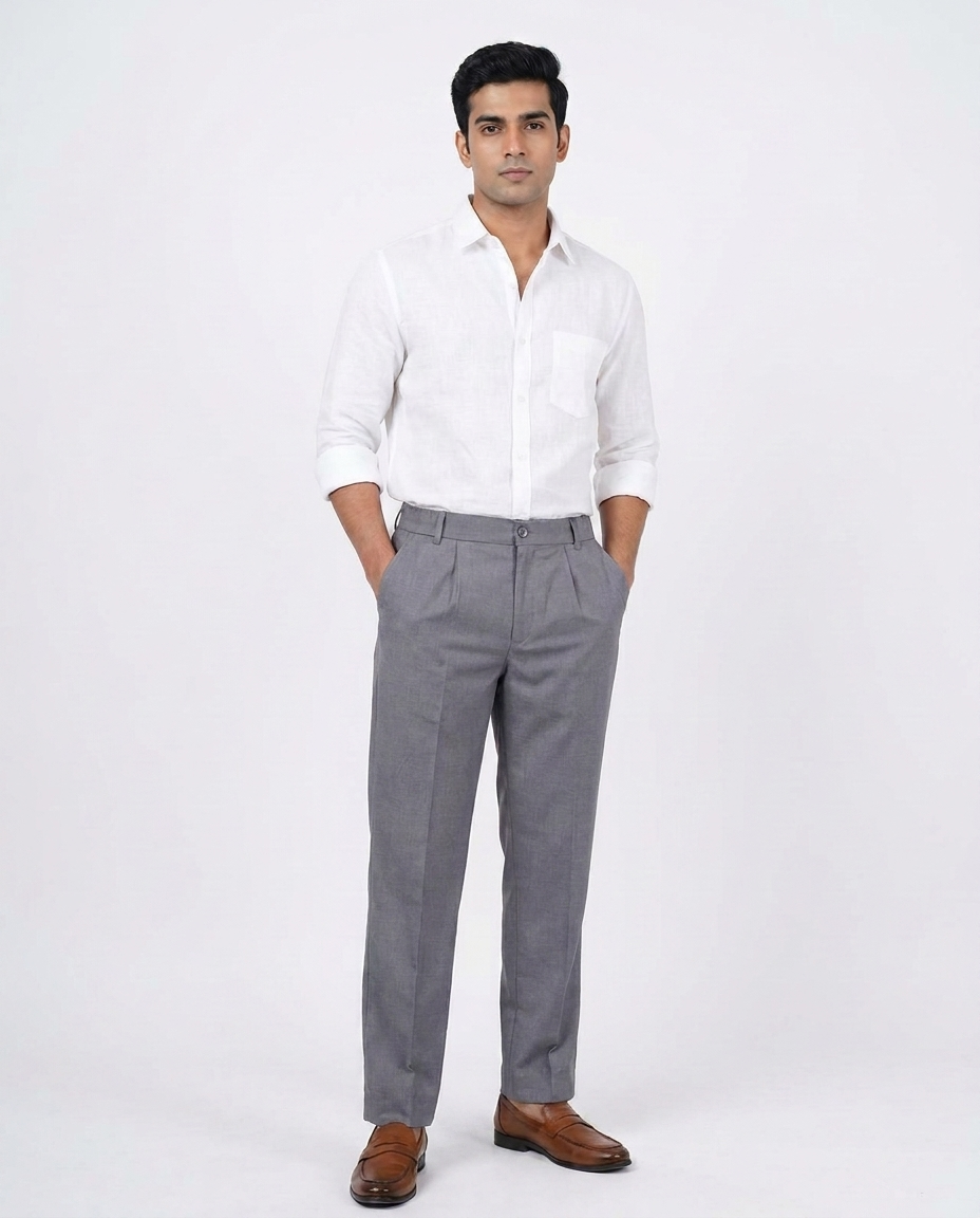 Men's Smart Casual Pleated Trousers