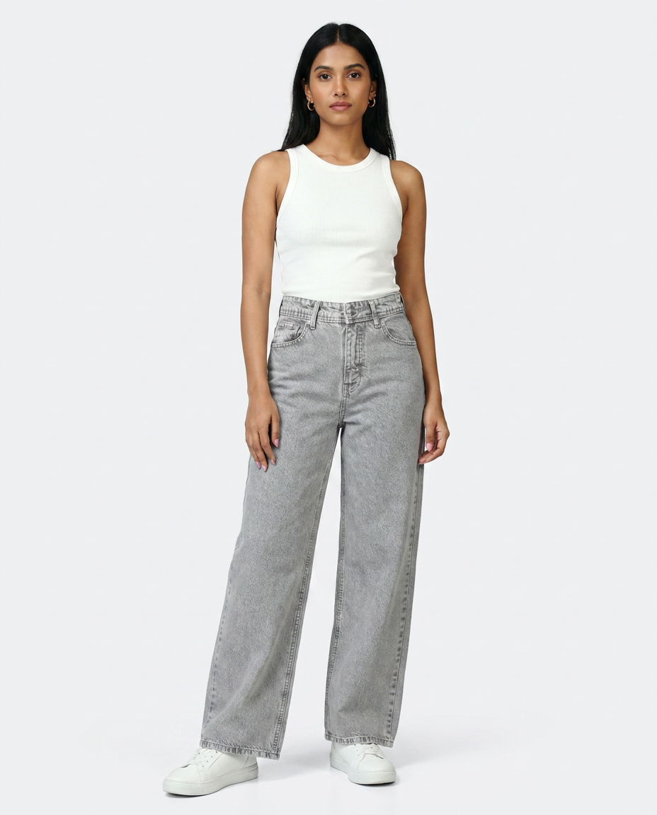 Women Wide Leg Gabardine Pant