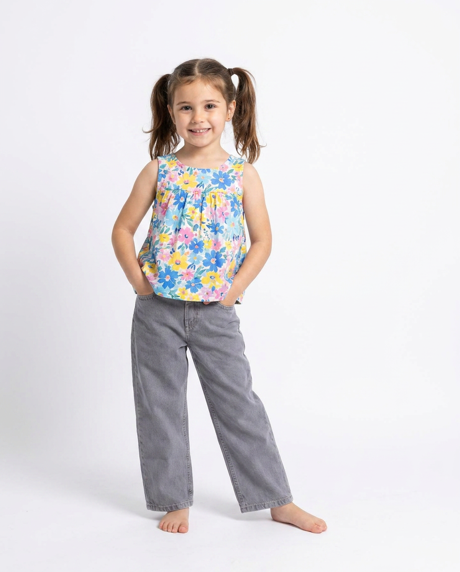 Girls Gabardine Pant Regular Fit