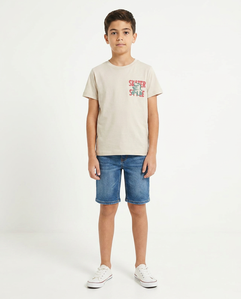 Boys Printed Skater Half Sleeves T-shirt