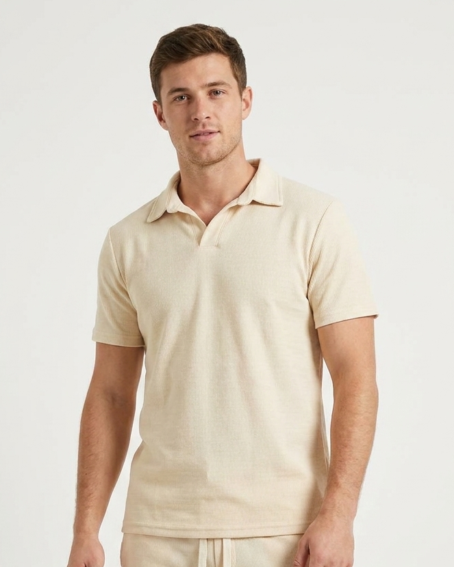 Men Plain Half Sleeves Polo T-shirt