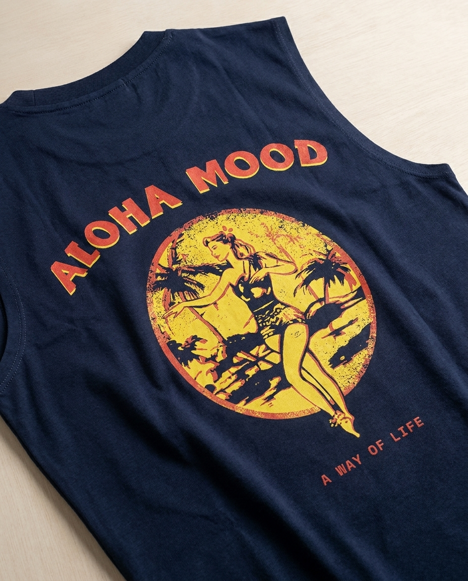 MEN PRINTED ALOHA MOOD CUT T-SHIRT