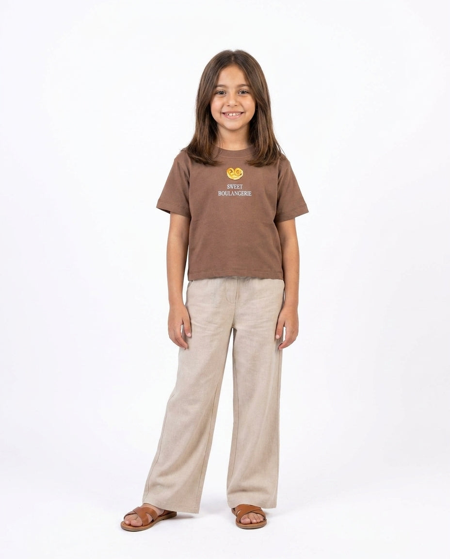 Girls Printed Sweet Half Sleeves T-shirt