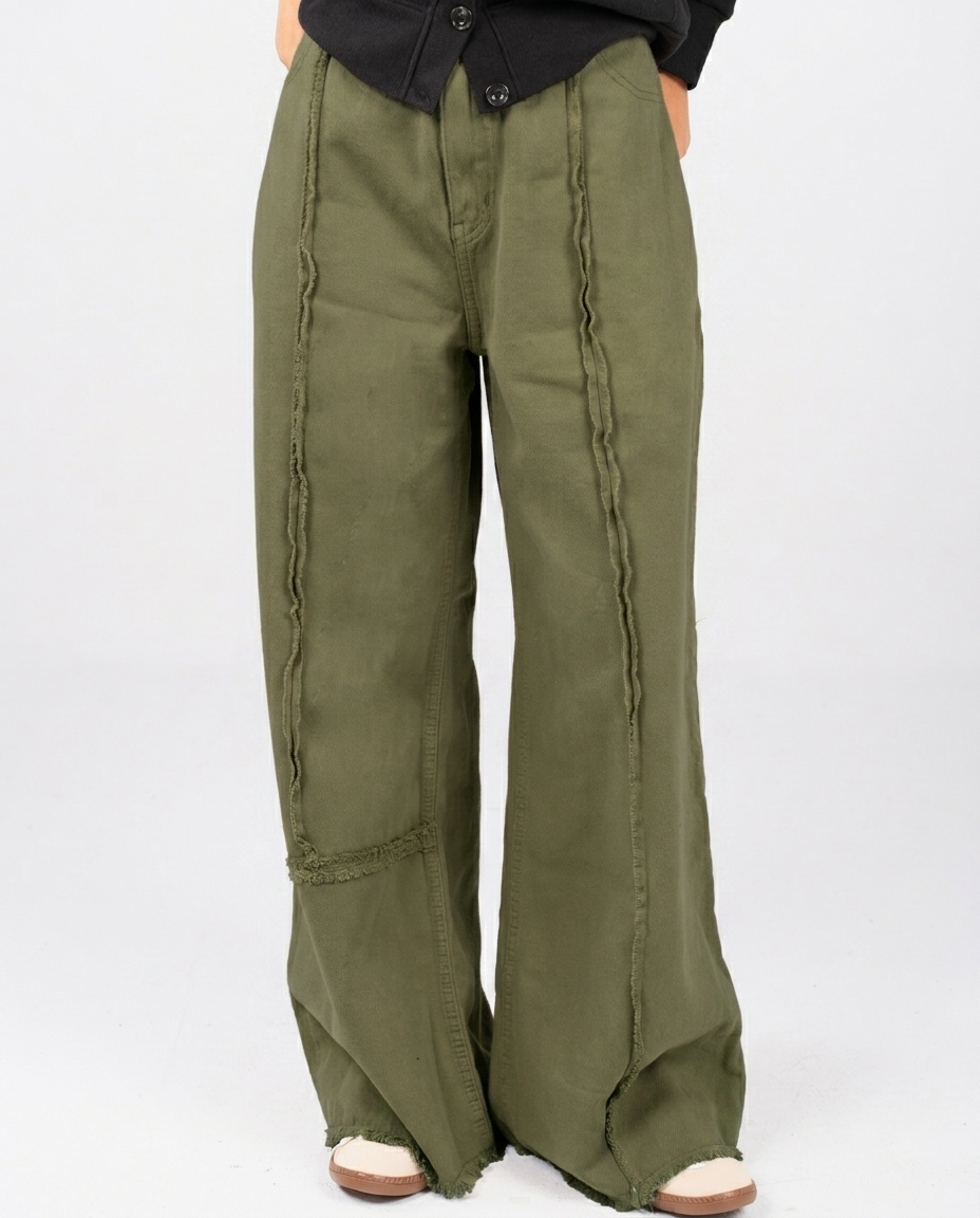 Gabardine Wide Leg Pants
