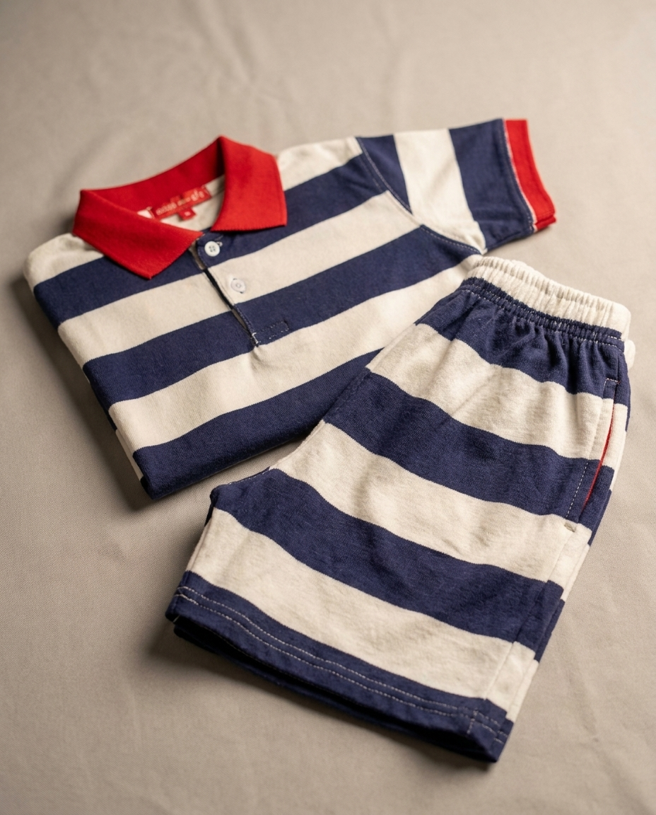 Boys Stripped Half Sleeves Pyjama W/short