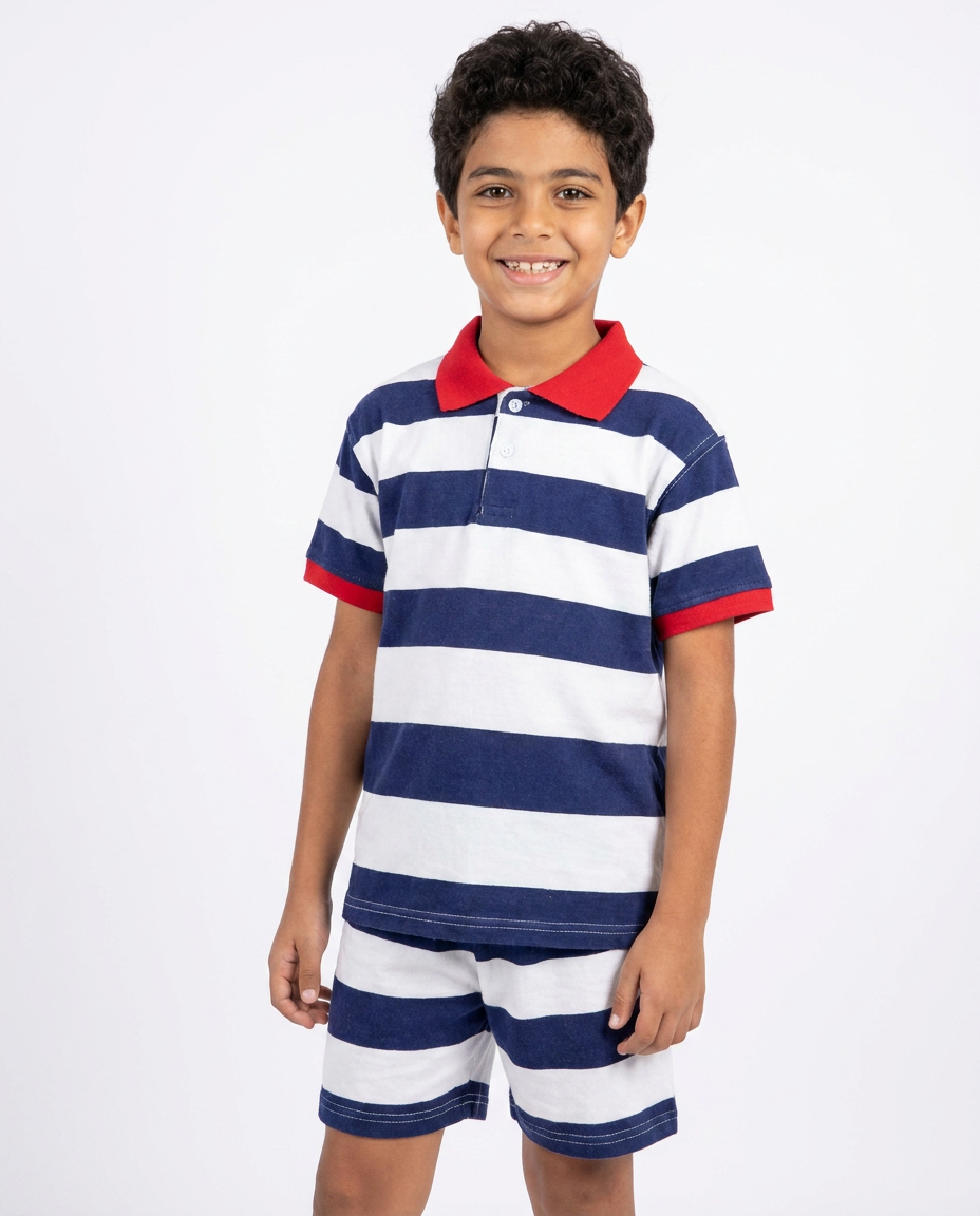 Boys Stripped Half Sleeves Pyjama W/short