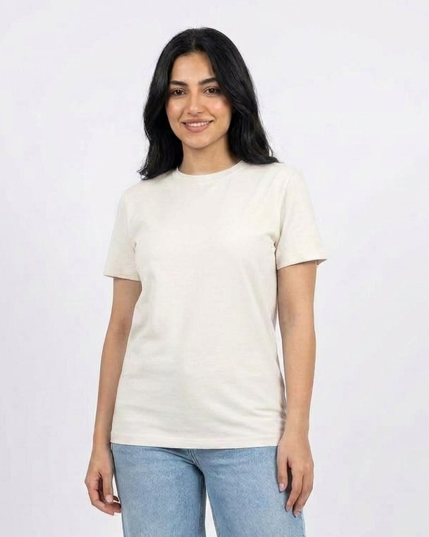 Women Plain Half Sleeves T-shirt