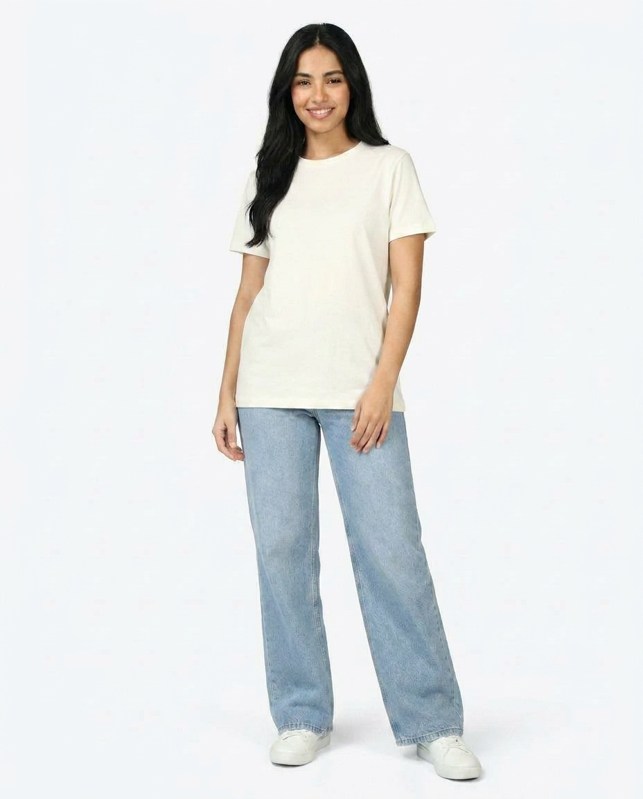 Women Plain Half Sleeves T-shirt