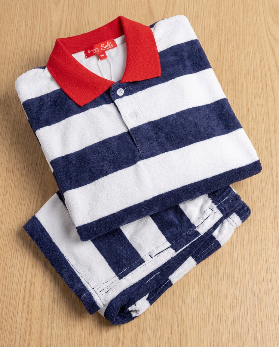 Boys Stripped Half Sleeves Pyjama W/short