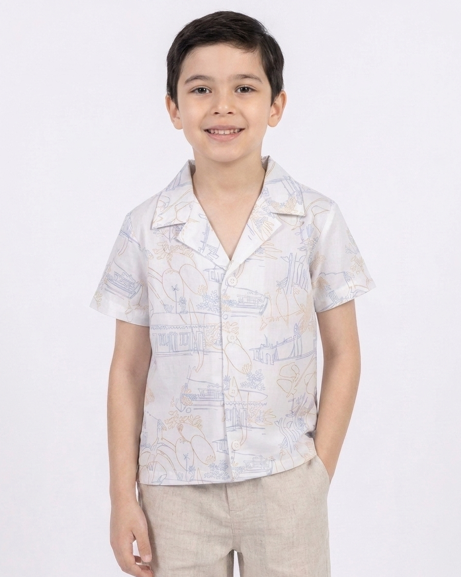 Boys Printed Half Sleeves Casual Shirt