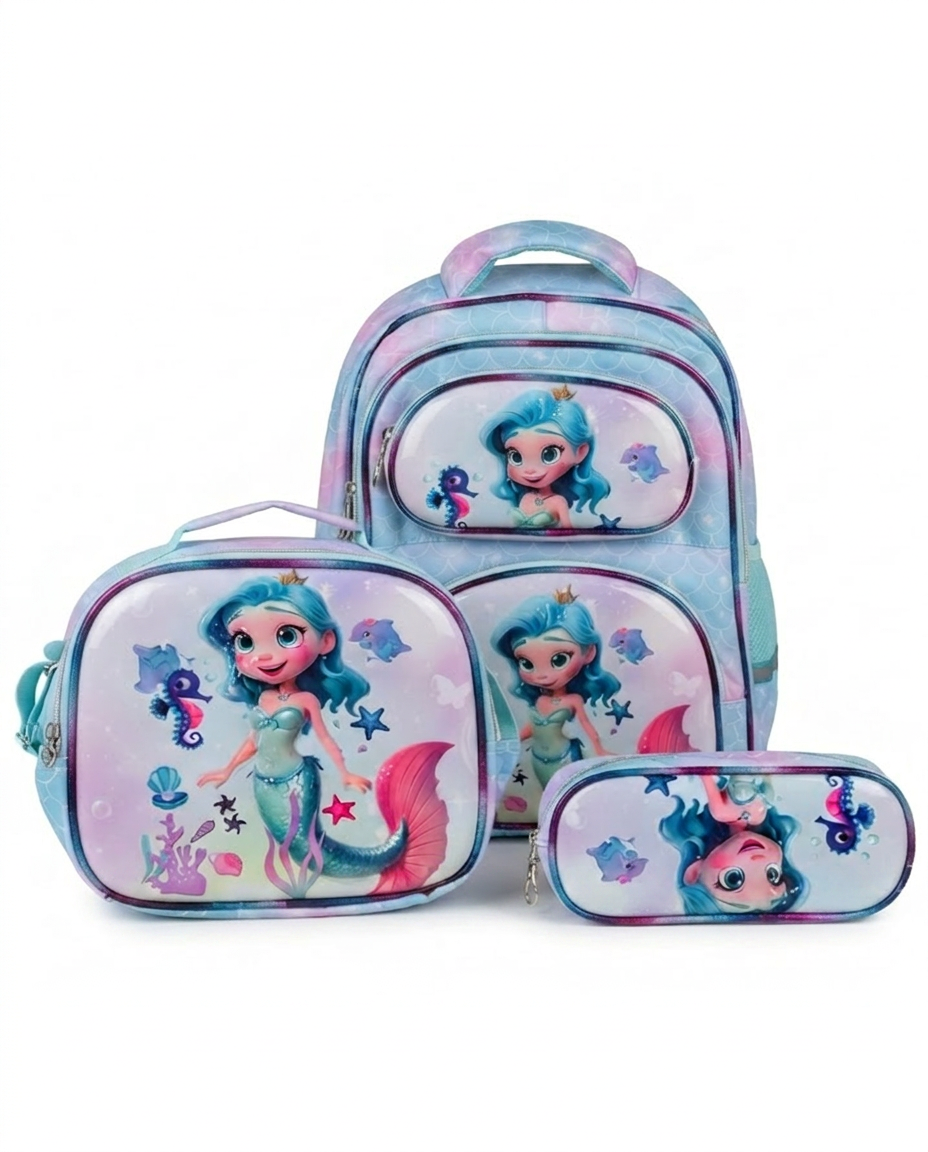 School Back Bag+Lunch Bag+Pencil Case