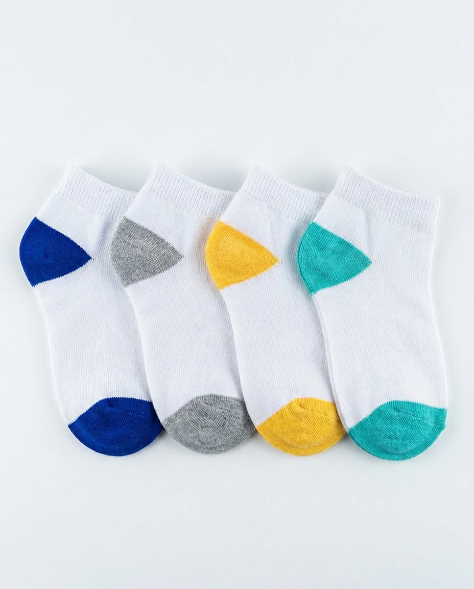 Kids Plain Socket Socks Pack 4pcs