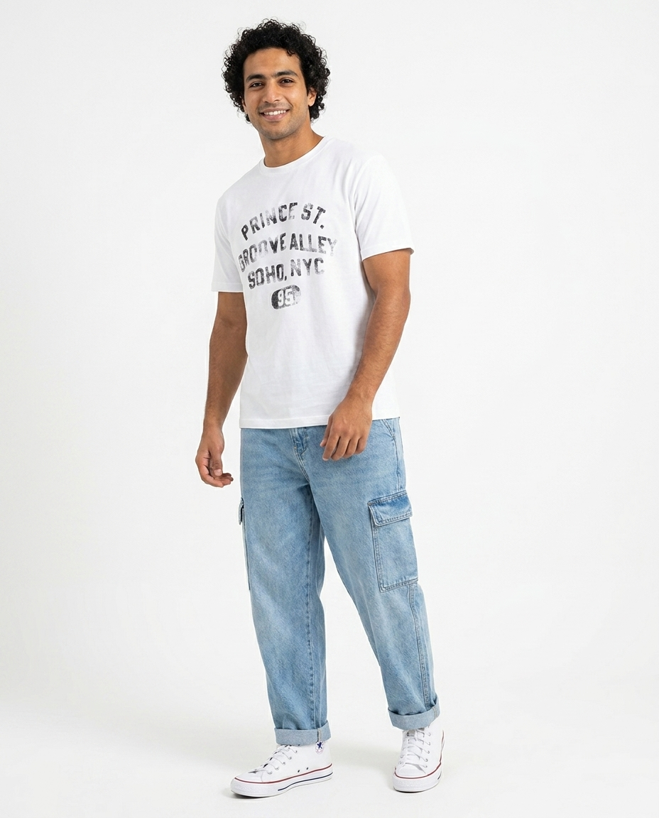 Men Printed Archive Half Sleeves T-shirt