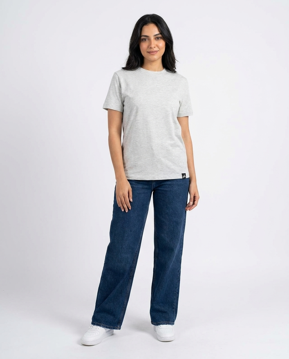 Women Plain Half Sleeves T-shirt