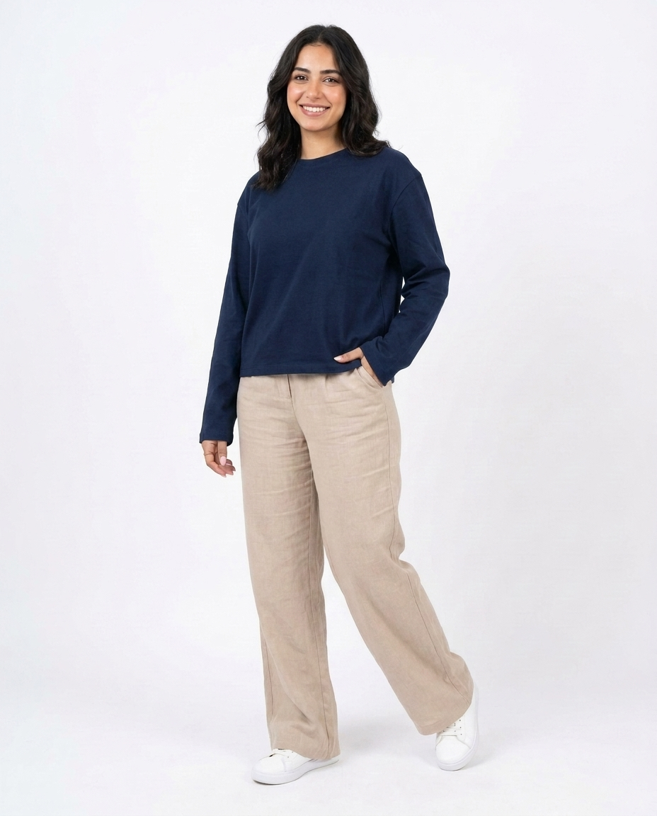 Women Plain Long Sleeves T-shirt 347