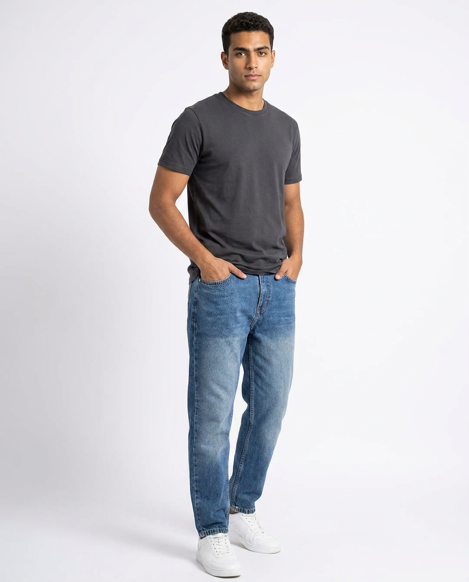 Men Jeans Pant Loose Fit W/5 Pockets