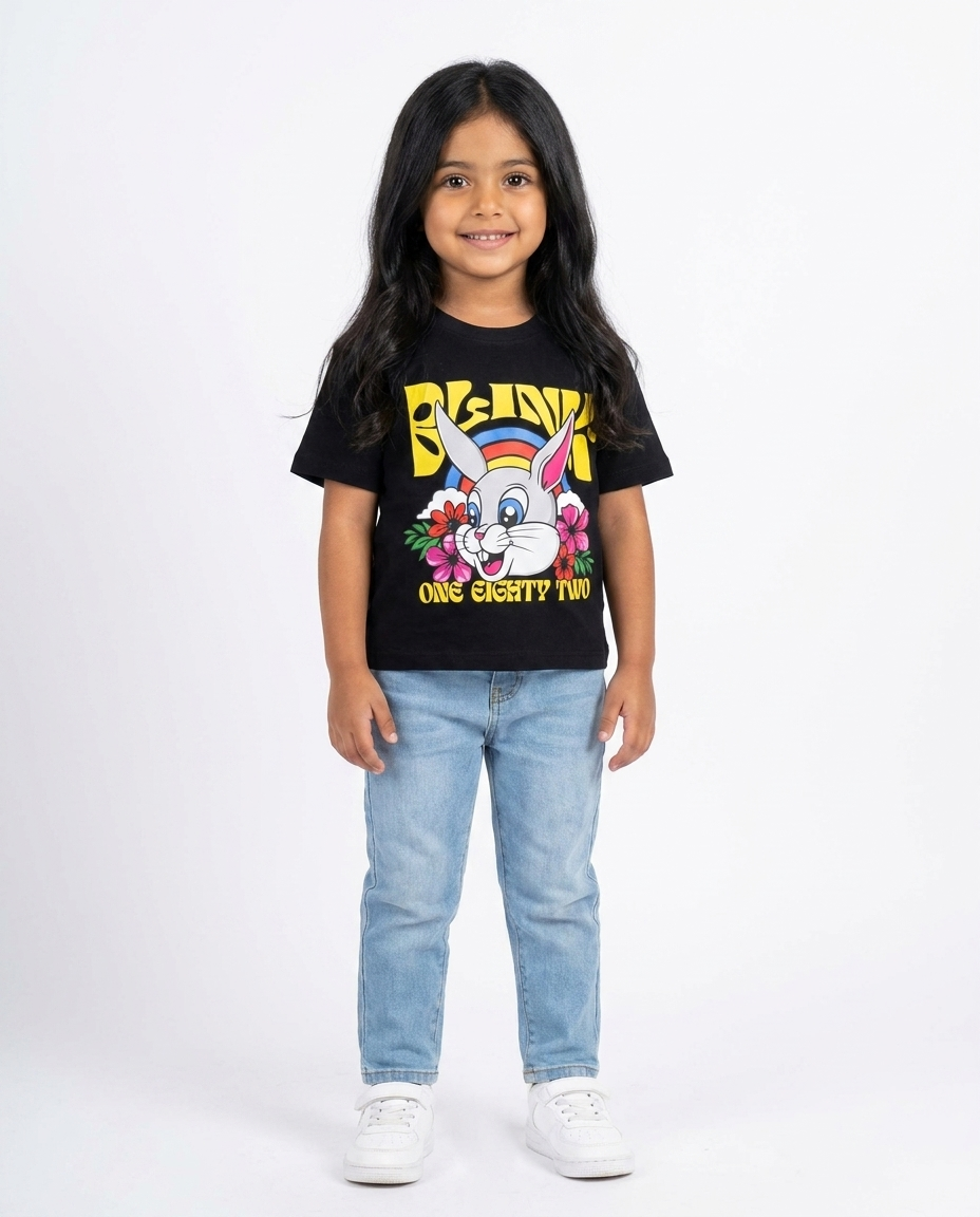 Girls Printed Half Sleeves T-Shirt