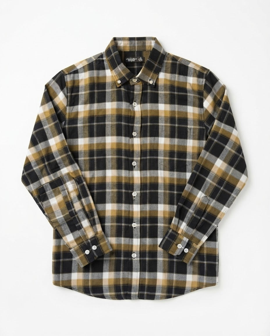 Men Plaid Long Sleeves Casual Shirt