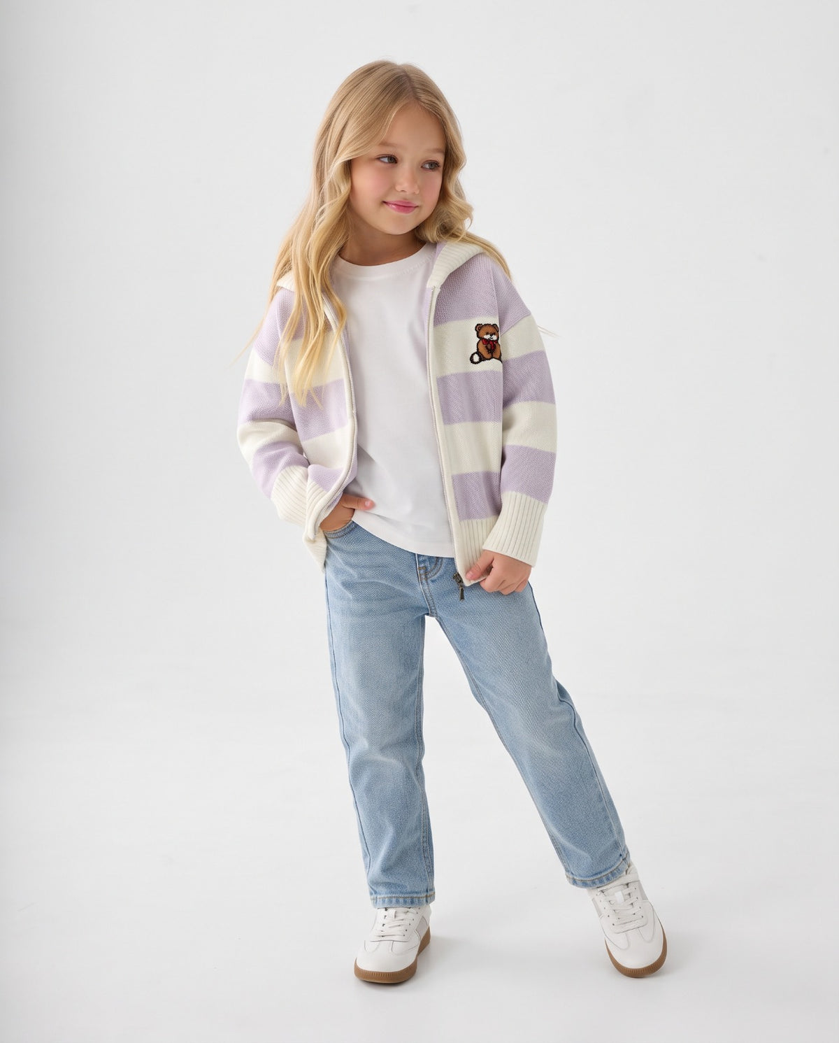 Girls Stripped Hoodie Pullover G09