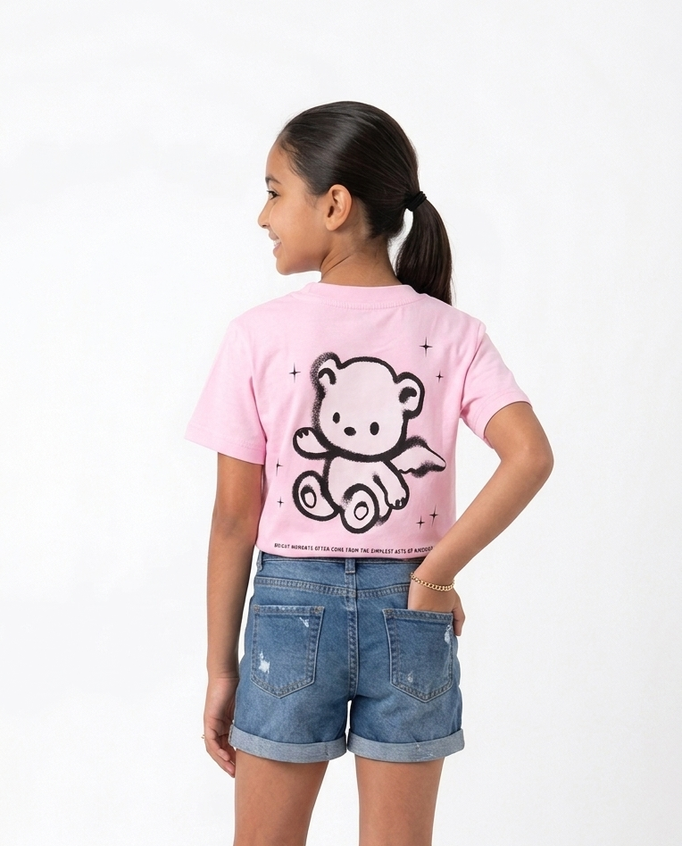 Girls Printed Half Sleeves T-shirt