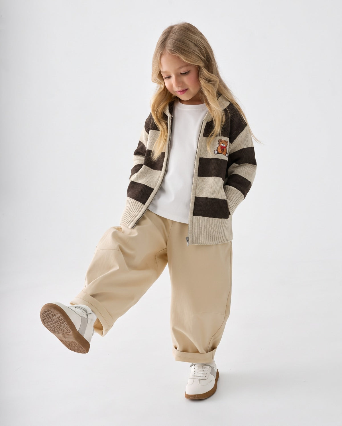 Girls Stripped Hoodie Pullover G09