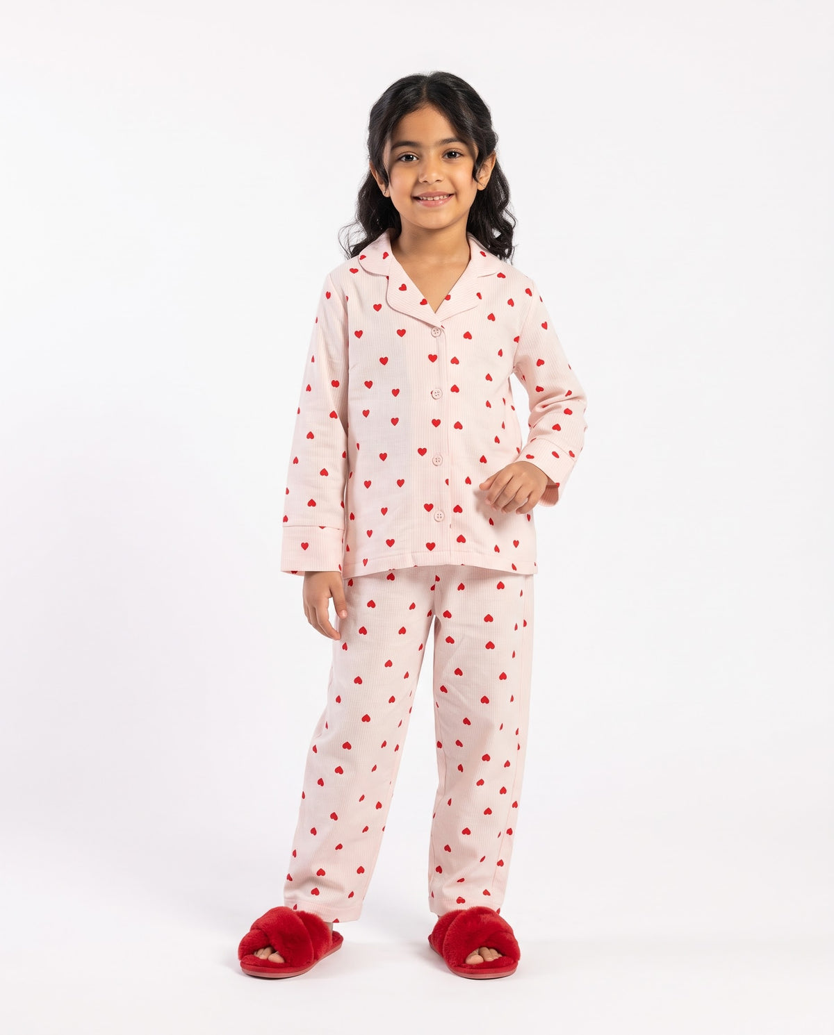 Girls Printed Pyjama W/Buttons