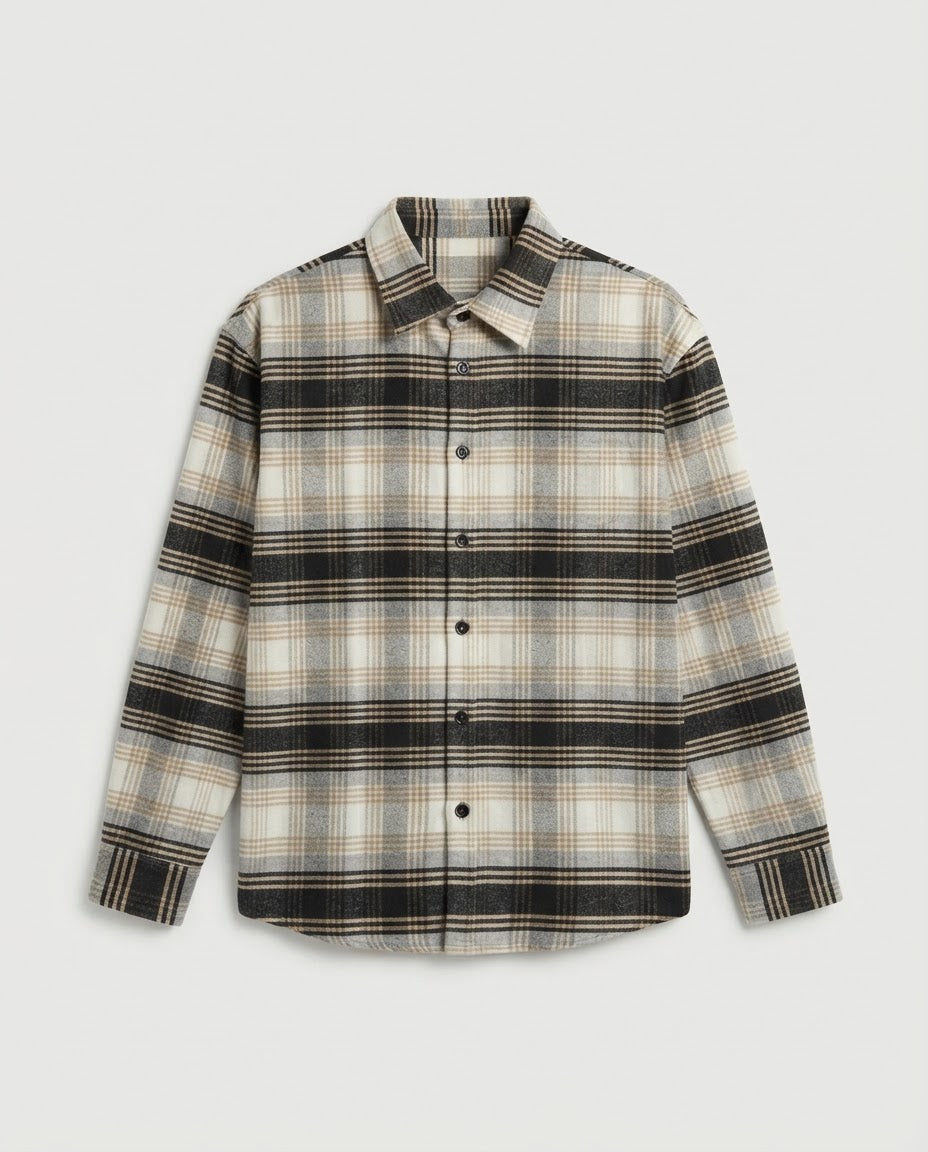 Men Plaid Long Sleeves Over Shirt