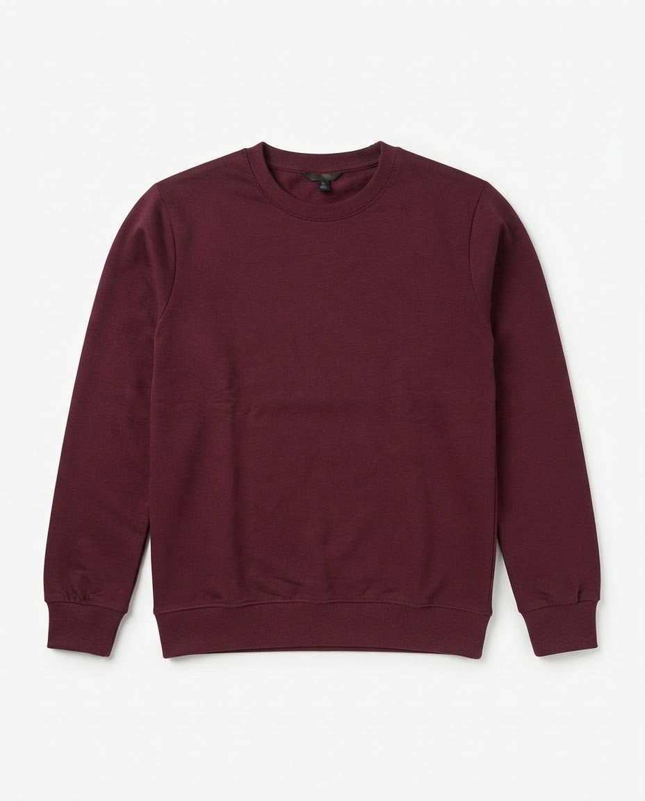 Men Plain Sweatshirt Round Neck