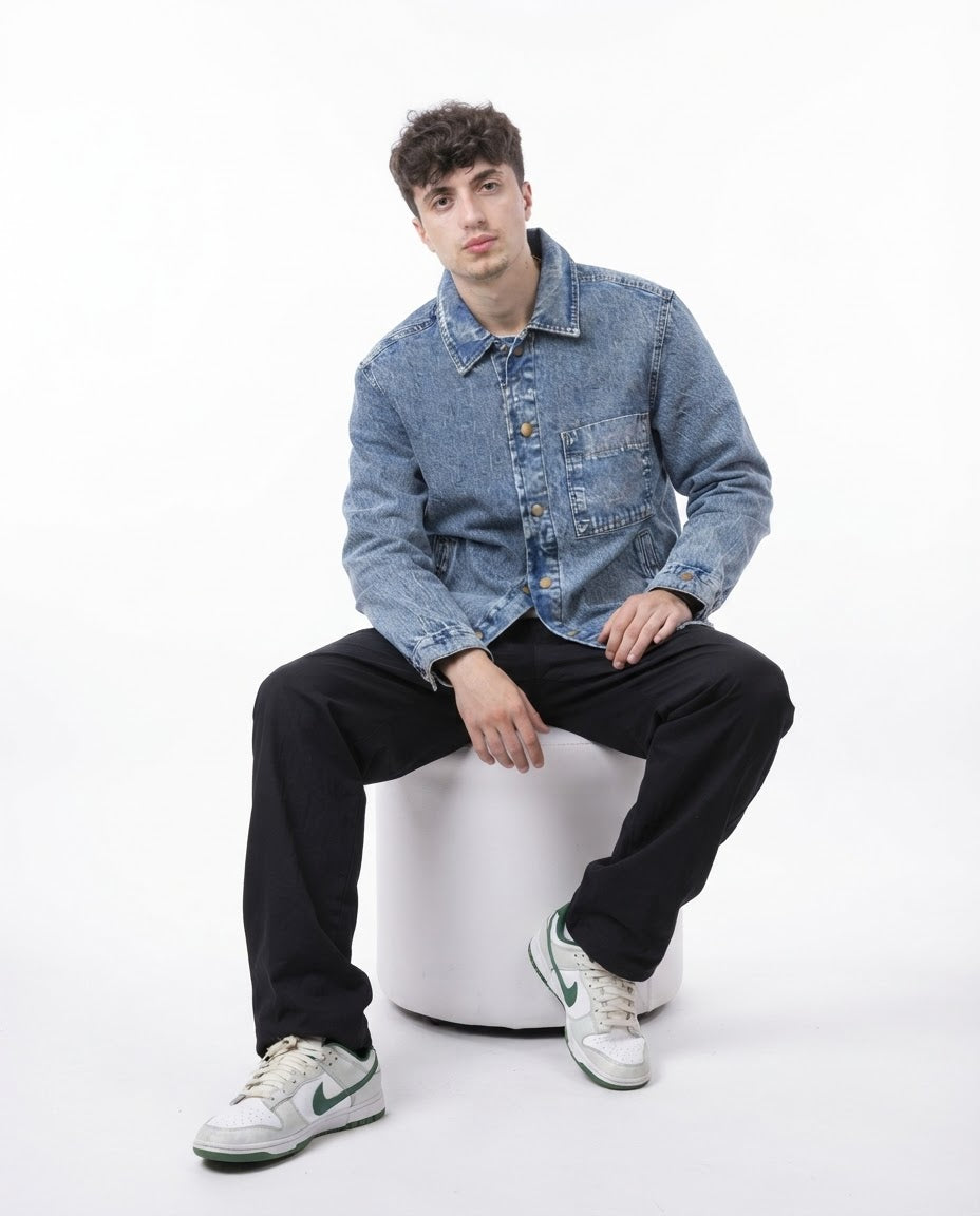 Men Jeans Jacket W/2Pocket