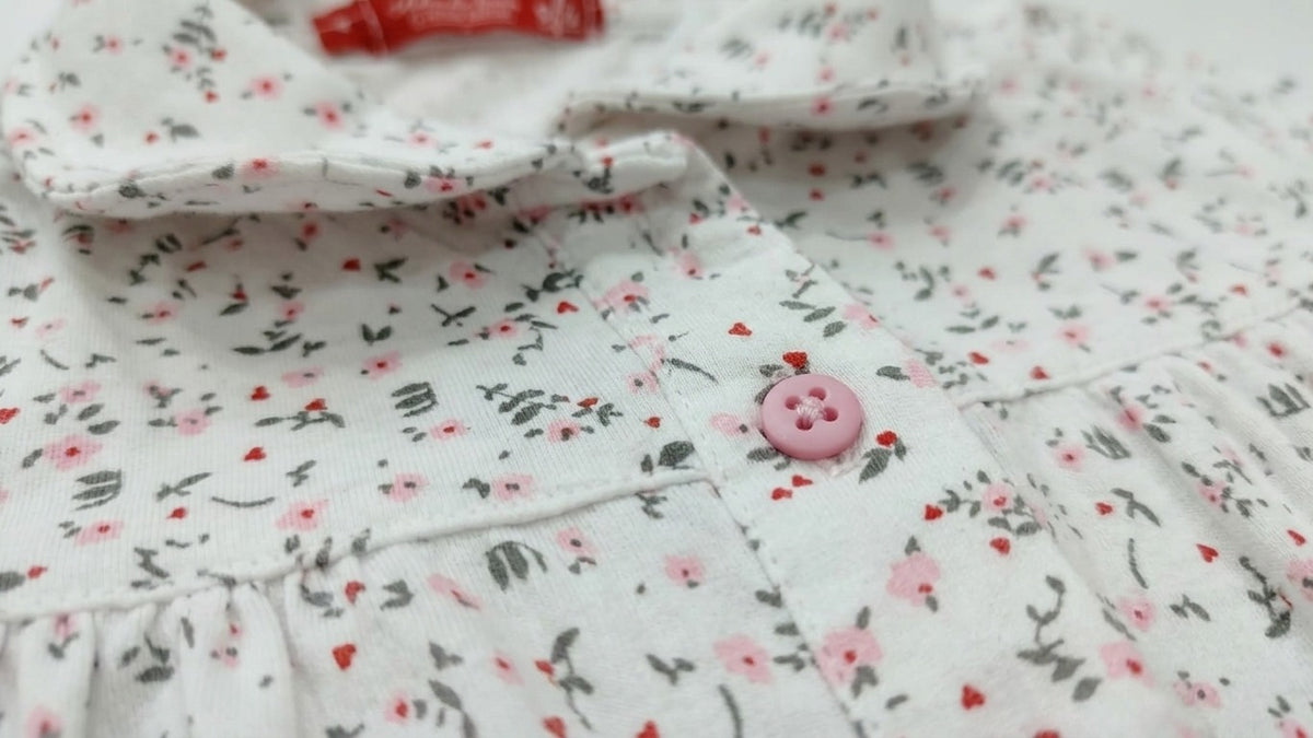 Girls Printed Pyjama W/Buttons