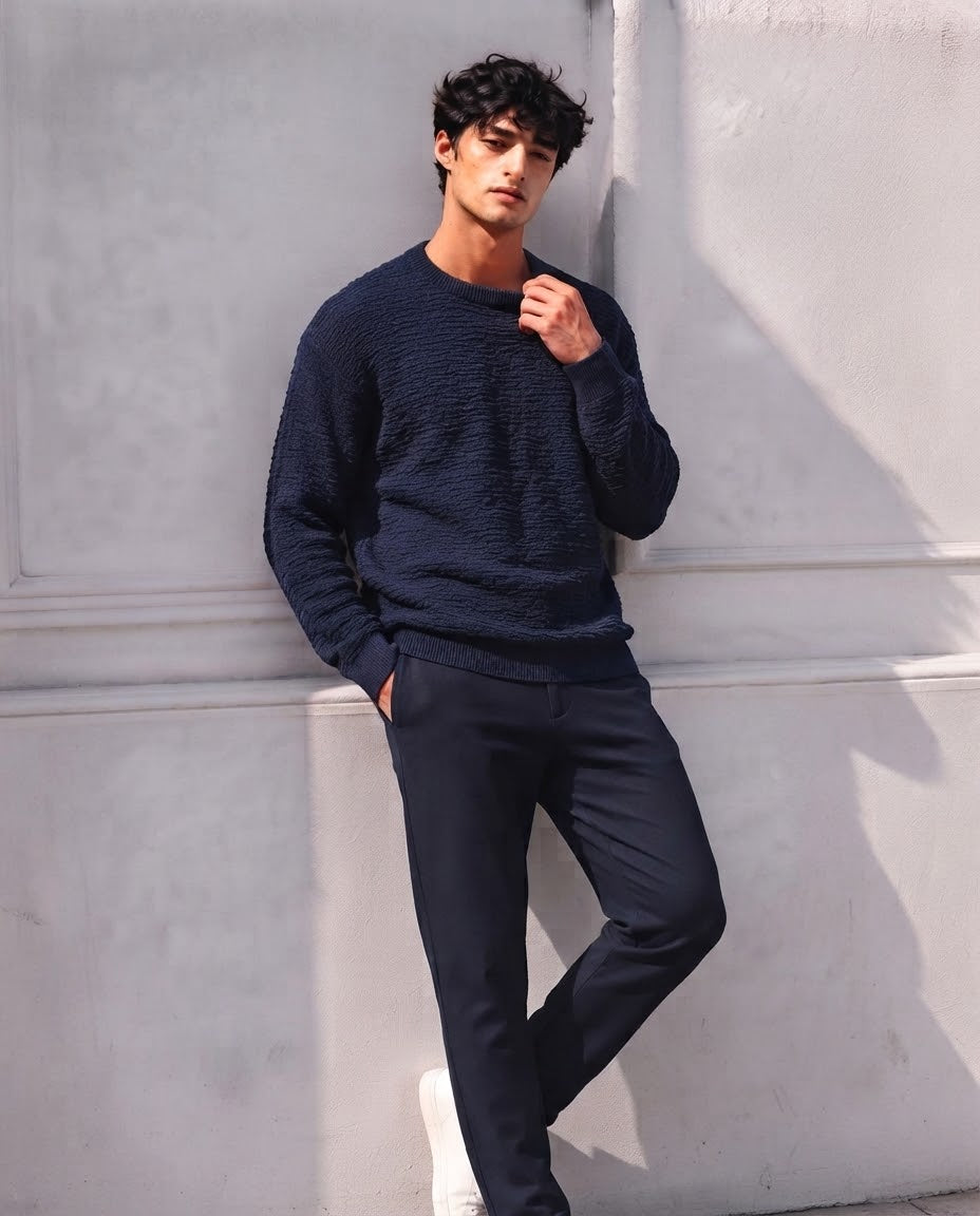 Men Plain Round Neck Sweatshirt