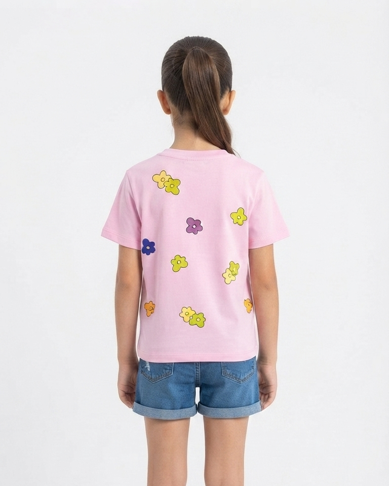Girls Printed Half Sleeves T-shirt