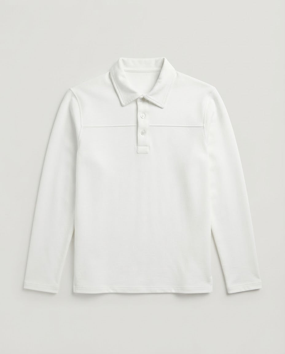 Men Plain Long Sleeves Polo T-shirt